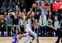 Кевин Дюрант спаси кожата на Финикс срещу Филаделфия (видео)