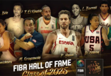 Пау Гасол, Майк Кшижевски и Андрю Богът в Клас 2025 на Залата на славата на ФИБА