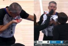 Разбиха носа на съдия от НБА (видео)