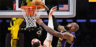 Леброн Джеймс по стъпките на Карл Малоун с трипъл-дабъл на 40 години (видео)