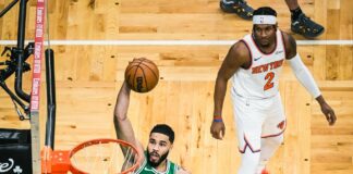 Джейсън Тейтъм близо до трипъл-дабъл срещу Ню Йорк (видео)