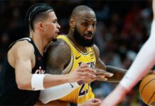 Леброн Джеймс отново в историята, Лейкърс биха Портланд (видео)