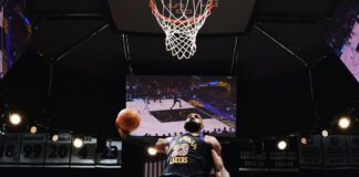 Леброн Джеймс на крачка от трипъл-дабъл срещу Атланта (видео)