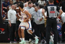 Четирима изгонени след меле по време на двубоя Вашингтон – Оклахома (видео)